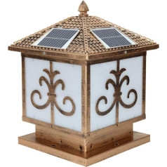 Retro Bronze Solar Post Light Acryl Lampenschirm Außen Säule Licht spitz Villa dekorative Beleuchtung Säule Lampe Scenic Gewerbegebiet Säule Licht