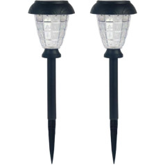 SOLUSTRE Solar Gartenlicht Outdoor, 2 Stück wasserdichte Landschaftslampe Rasenboden Einbauleuchten für Gartenhof 39x15cm (Schwarz)