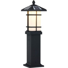 WFZRXFC Solar Black Simple Outdoor Post Light Garden Garden Garden Lawn Lighting Post Lamp Acrylic Lampshade IP65 Waterproof Pole Lantern Rectangle with Lid Pillar Lamp