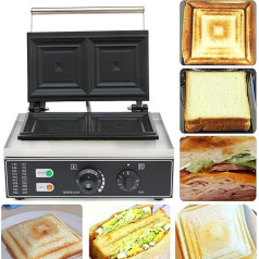 DAOHHHFO Sviestmaižu veidotājs, komerciālais sviestmaižu veidotājs 1500 W Panini preses grils maizes grauzdētājam Sviestmaižu grauzdētājs ar termostatu un taimeri burgeriem, panini, maiznīcām, restorāniem