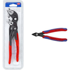 Knipex knaiblīšu komplekts (SB karte/Blisters) 00 31 20 V01 & elektroniskie supernaži, elektroniskie sānu griezēji mīkstiem vadiem un optiskām šķiedrām, ar aizsardzību pret rūsu, slīpēti, 125 mm 78 61 125