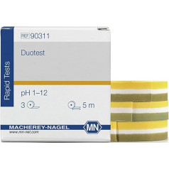 Macherey & Nagel ML-6206 Duotest pH Testpapier mit zwei Indikatorzonen, pH 1-12, Nachfüllpack, 5m Länge x 10mm Breite, 3 Stück