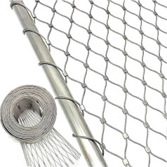 304 Edelstahl Seilnetz 10cm, Seilgeflecht Flexibles Absturzsicherungsnetz Sicherheitsnetz Schutznetz Gartenzaun Edelstahl Netz, Geflügelnetz, für Garden Farm Treppen Balkon Geländer ( Color : WxL , Si