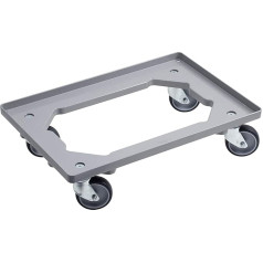 Werkzeyt Transport Roller 615 x 415 mm - For Euro Stacking Containers 600 x 400 mm - 250 kg Load Capacity - ABS Frame - TPE Wheels / Euro Scooter / Transport Aid for Stacking Boxes / Box Roller /