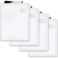 U Brands Contempo Magnetisches Whiteboard-Set, trocken abwischbar, 21,6 x 27,9 cm, weißer moderner Rahmen, inklusive 4 Tafeln, 4 Markern und 4 Magneten