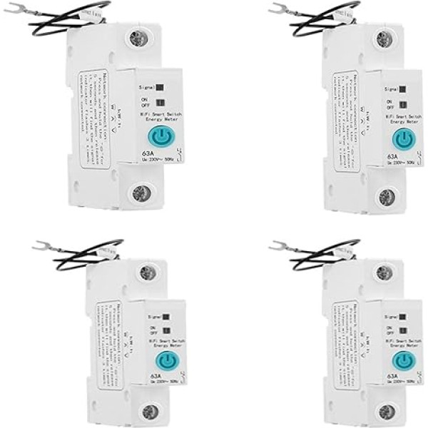 Intelligenter Leistungsmesserschalter, 1P EWELINK Single Phase Hutschiene W-LAN Smart Energy Meter Stromverbrauch KWh Meter Wattmeter mit Alexa Google for Smart Home Steuern Sie Ihre Geräte bequem (C