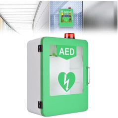 ELIKBH AED-Defibrillator-Schrank AED-Außenbox ABS-Kunststoff-Alarmbox wandmontierter Machie-Koffer für häusliche Krankenpflege Bus und Büro