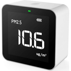 Temtop M10 Luftqualitäitätsmessgeräte, messen für PM2.5 HCHO AQI, Raumluftqualitätdetektor, Luftqualität Echtzeit-Anzeige,Weiß