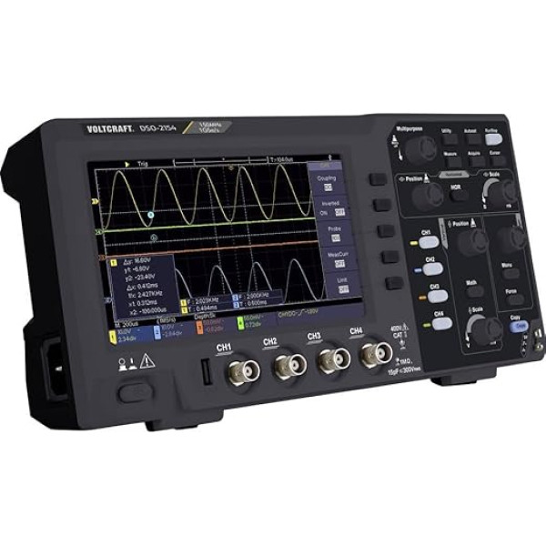 VOLTCRAFT DSO-2154 Skaitmeninis osciloskopas 150 MHz 4 kanalų 1 GSa/s 80 kpts 8 bitų skaitmeninė atmintis (DSO) Pakuotė po 1 vnt.