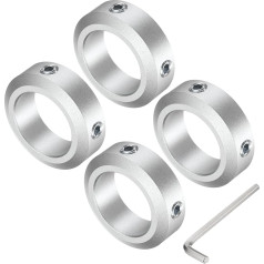 avota karte Schraubschaftmanschette für 25-mm-Schaft, 4 Klemmmanschetten 38 mm Außendurchmesser, 12 mm Dicke, Klemmkragen aus Aluminiumlegierung mit M6-Setschrauben und einem Schraubenschlüssel