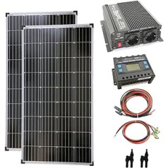 solartronics komplekts 2x130 Watt Solarmodul 1000 Watt Wandler Laderegler Photovoltaik Inselanlage