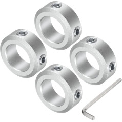 avota karte Schraubschaftmanschette für 16 mm-Schaft, 4 Klemmmanschetten 26 mm Außendurchmesser, 10 mm Dicke, Klemmkragen aus Aluminiumlegierung mit M6 Stellschrauben und einem Schraubenschlüssel