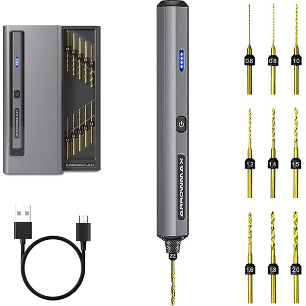 Mazais skrūvgriezis juvelierizstrādājumu izgatavošanai - AM ARROWMAX Mini urbjmašīna, amatniecības urbjmašīna, asu HSS Mini Twist urbju komplekts sveķiem, rotējošie instrumenti kokam, juvelierizstrādājumiem, plastmasai, miniatūrai