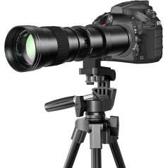 Lightdow 420-800mm f/8.3-16 telefoto objektīvs Canon EF objektīvam, manuāls telefoto tālummaiņas objektīvs ar T-Ring gredzenu priekš Canon EOS Rebel SL2 SL1 T8i T7 T6 850D 800D 4000D 2000D 90D 80D 77D 70D 5D 6D DSLR