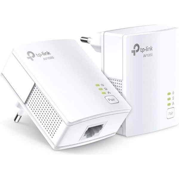 TP-Link Powerline adaptera komplekts TL-PA717 KIT (1000 Mbit/s, gigabitu pieslēgvieta, Plug & Play, saderīgs ar visiem HomePlug AV/AV2 Powerline adapteriem, ideāli piemērots multivides straumēšanai)