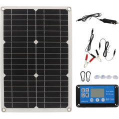 Saules paneļu starta komplekts, 100W polikristāliskā silīcija saules paneļu un līdzstrāvas 12V 24V uzlādes kontrolieris kempinga autofurgonam