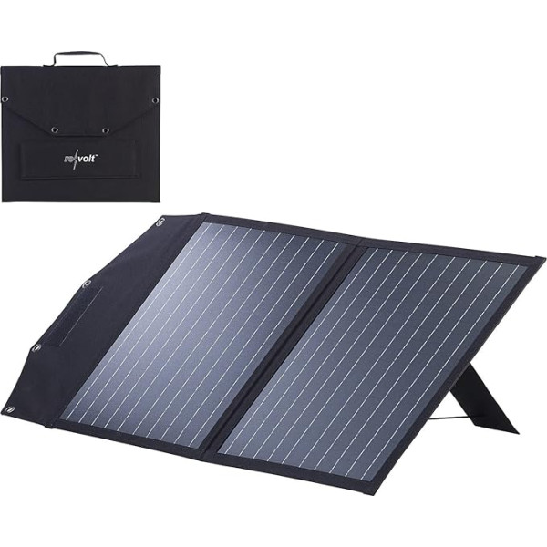 revolt Solar Foldable: (Salokāms saules panelis, 2 monokristāliskie saules paneļi, MC4 Comp, 50 W (salokāms saules panelis, saules paneļu moduļi, sprieguma pārveidotājs)