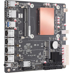 N100 NAS Motherboard, NAS Motherboard CPU Combo, Mini ITX Motherboard with Inter N00, 4*i226 2.5G LAN 6*SATA3.0 1*DDR5 2*M.2 NVMe 3.0x1, 17x17CM Mini ITX Board