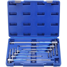 avotu karte Sechskantschlüssel-Set, T-Griff, 2 mm - 10 mm, metrisch, 3-Wege-Schiebegriffhülsen mit Aufbewahrungskoffer für Reparatur, 8-teilig