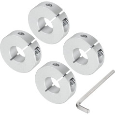 sourcing map Einzelteil-Wellenkragen-Set für 17-mm-Schaft, einteilig, 4 Klemmmanschetten 40 mm Außendurchmesser, 12 mm Dicke, Klemmkragen aus Aluminiumlegierung mit M5 Stellschrauben und einem