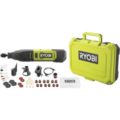 RYOBI 12 V akumulatora rotējošais instruments RRT12-120BA335 (35 gab. piederumi, ātruma regulēšana 5000-35000 apgr./min, iebūvēts 12 V litija akumulators)