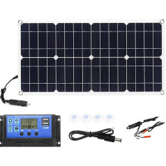 ylpddmm Saules paneļa saules paneļa saules baterijas 30 W fotoelementu saules 12 V / 24 V izslēgts no elektrotīkla, monokristālu saules fotoelementu paneļa krokodila klipi, augsta efektivitāte