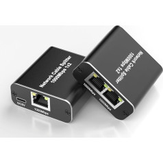 LAN sadalītājs no 1 līdz 2, 1000 Mbps Ethernet Splitter 2 portiem ar USB barošanas kabeli Gigabit tīkla sadalītājs datoram, centrmezglam, komutatoram, maršrutētājam, televizoram, ciparu televizoram un citiem [Vienlaicīga 2 ierīču tīkla darb