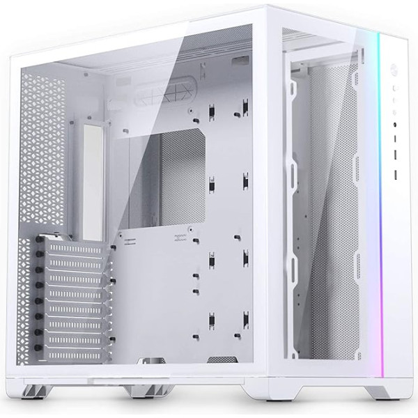 Magniumgear Neo Qube 2, divu kameru ATX Mid-Tower, digitālais RGB apgaismojums, rūdīta stikla paneļi, balts