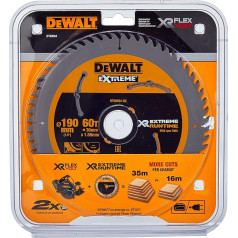 DEWALT XR ekstrēmā darbības laika ripzāģa zāģa disks, 190/30 mm, 60 WZ/FZ, DT99564-QZ, iepakojumā 1 gab.