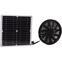 Topyond Solarpanel-Ventilator-Set Mit Metall-Schutznetz, Einfache Installation, Solarbetriebenes, Wasserdichtes Solar-Abluftventilator-Set Für Hühnerställe