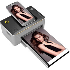 Kodak Photo Printer Dock PD-450 Uzlabota patentēta krāsvielu sublimācijas drukāšanas tehnoloģija, kas saderīga ar Android un iOS