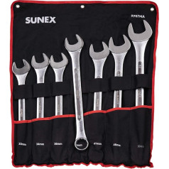 Sunex 9707MA Jumbo-Ringschlüssel-Set, metrisch, 7-teilig (inkl. Rollkoffer) CRV