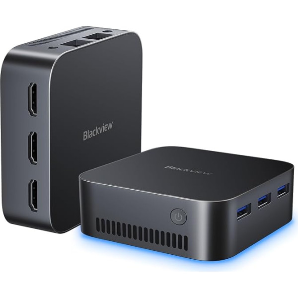 Blackview Mini PC MP80 16GB RAM 1TB SSD, Mini dators Intel N5095 procesors, atbalsta 3 ekrānus 4K UHD Mini Desktop PC Windows 11, trīs HDMI, Gigabit Ethernet, 5G WiFi, biznesa/mājas kinozālei