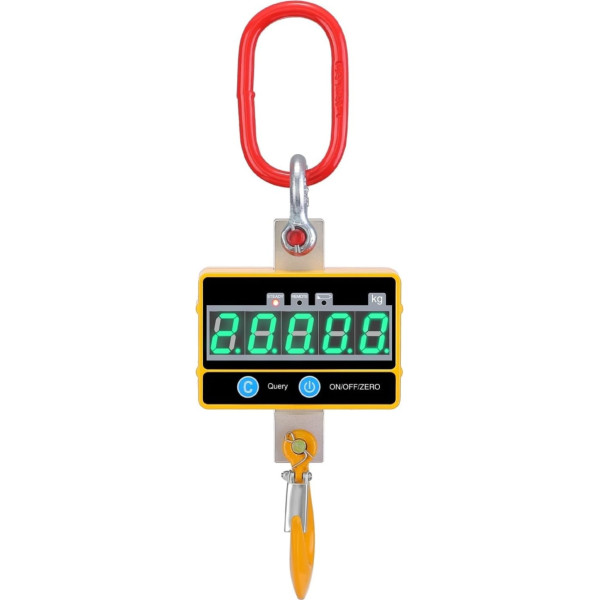 TAITUS Digitale Hängewaage 2000 kg 2T wiederaufladbare elektronische Kranwaage, Digitale Haken-Hängewaage mit LED-Anzeige, Fernbedienung, Industrie-Kranwaage