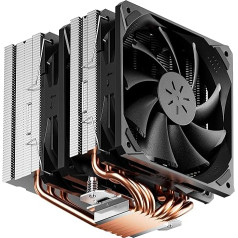 UpHere Gaming - augstas veiktspējas CPU gaisa dzesētājs, CPU dzesētājs ar 6 siltumcaurulītēm, dubultais 120 mm PWM ventilators, PC dzesēšana Intel LGA 2011/2066 (X79/X99 pamatplatēm) un AMD AM4/AM5, D6SEK