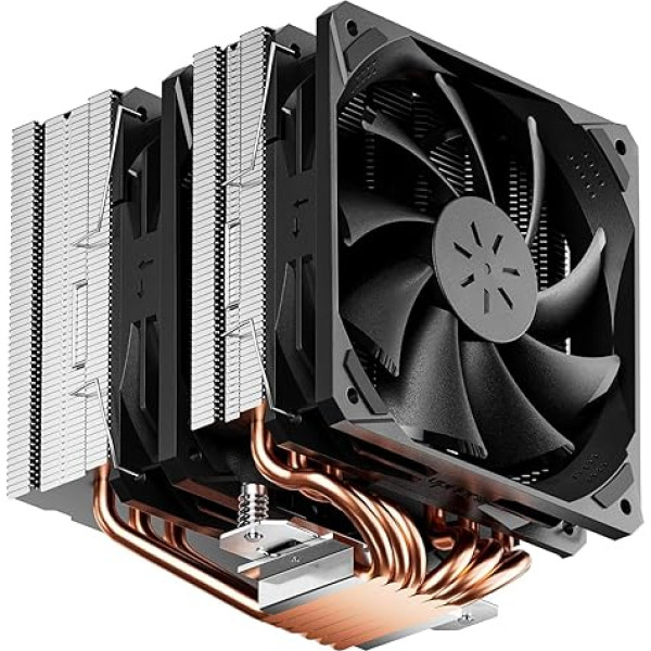 UpHere Gaming - augstas veiktspējas CPU gaisa dzesētājs, CPU dzesētājs ar 6 siltumcaurulītēm, dubultais 120 mm PWM ventilators, PC dzesēšana Intel LGA 2011/2066 (X79/X99 pamatplatēm) un AMD AM4/AM5, D6SEK