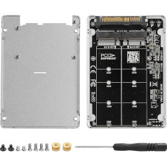 GINTOOYUN 2 in 1 Combo M.2 NVME/NGFF to U.2(SFF-8639) Adapter Card M.2 PCI-E NVME (M Key)/M.2 SATA NGFF (B Key) to U.2 (SFF-8639) Solid State Drive Box (NGFF Slot nevar izmantot atsevišķi)