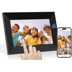 Tibuta 7 collu WiFi digitālais foto rāmis, 16 GB krātuves skārienjūtīgais ekrāns, viedais mākoņattēlu rāmis, vienkārša iestatīšana, lai kopīgotu fotoattēlus vai video, izmantojot Frameo, automātiska rotācija, dāvana draugiem un ģimene