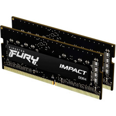 Kingston Fury Impact 32GB (2x16GB) 3200MHz DDR4 CL20 atmiņas komplekts portatīvajiem datoriem ar 2 KF432S20IBK2/32