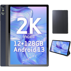 CWOWDEFU 11 collu planšetdators Android 13 Tablet 12GB RAM 128GB ROM 1TB Expand, 2K collu ekrāns, planšetdators ar H korpusu, spēļu planšetdators, MTK 8-core, 5+13MP, 7000mAh, Dual Box, 5G Wifi, GMS, GPS, BT 5.0, Black