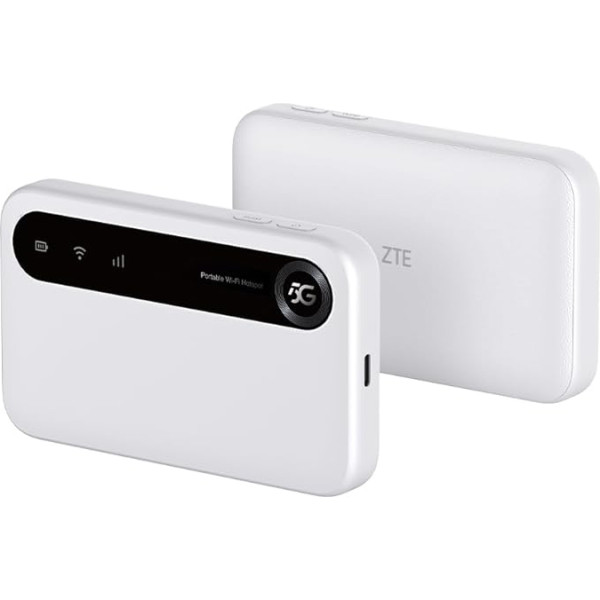 ZTE U50 Portatīvais WiFi piekļuves punkts 5G ar SIM nišu, atbloķēta SIM niša, rentabls 32 mājas/uzņēmuma ierīcēm, 5G un 4G+, AX1800 WiFi 6, līdz 32 ierīcēm