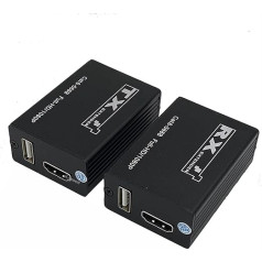 KVM pagarinātājs HDMI RJ45 30M 1080P HDMI KVM pagarinātājs ar USB uz Cat6 5E LAN tīkla Ethernet pagarinātājs PS5 TV PC portatīvajam datoram HDTV (30M)