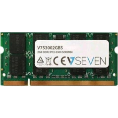 V7 V753002GBS Piezīmjdatoru DDR2 SO-DIMM zibspuldze 2GB (667MHZ, CL5, PC2-5300, 200pin, 1.8 Volt)