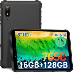 Ulefone Armor Pad Pro āra planšetdators 16GB RAM + 128GB ROM/SD-2048GB Android 13, izturīgs planšetdators 8.0 collu, 7650mAh akumulators 48MP kamera, Dual SIM 4G IP68/IP69K GPS NFC 5G-WiFi Black