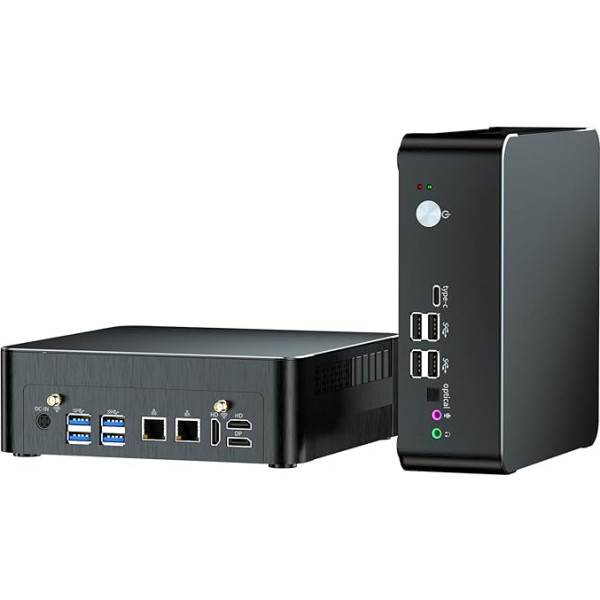 Mavsloly Mini dators ar Core i9-9880H, 32GB RAM, 1T SSD galddators, 4K@60Hz, 2*HDMI, 1*DP, trīskāršs displejs, Dual LAN, VESA, optiskais, Wi-Fi 6E, Bluetooth 5.3, Windows 11 Pro