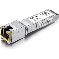 1,25/2,5/5/10GBase-T SFP+ RJ-45 CAT.6a vara tranzīttransmiters 30 metru garumā, saderīgs ar Cisco SFP-10G-T-S, Ubiquiti UniFi UF-RJ45-10G, Fortinet, Netgear, D-Link un citiem modeļiem.