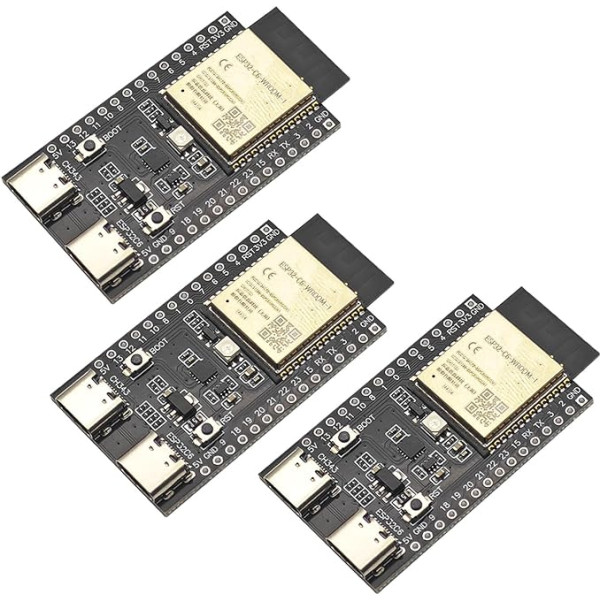 ESP32-C6-DevKitC-1-N4 izstrādes plate ar 512KB 4MB FLASH, 2,4GHz WiFi, WiFi 6 un Bluetooth 5.0. Core RISC-V Microchip plate ar diviem C tipa pieslēgvietām (2 vienību iepakojumā)