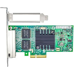 Jeirdus Intel 82580 Chip I340-T4 E1G44HT 1G Gigabit Ethernet tīkla karte (NIC), četri vara RJ45 porti, PCI Express 2.0 X4