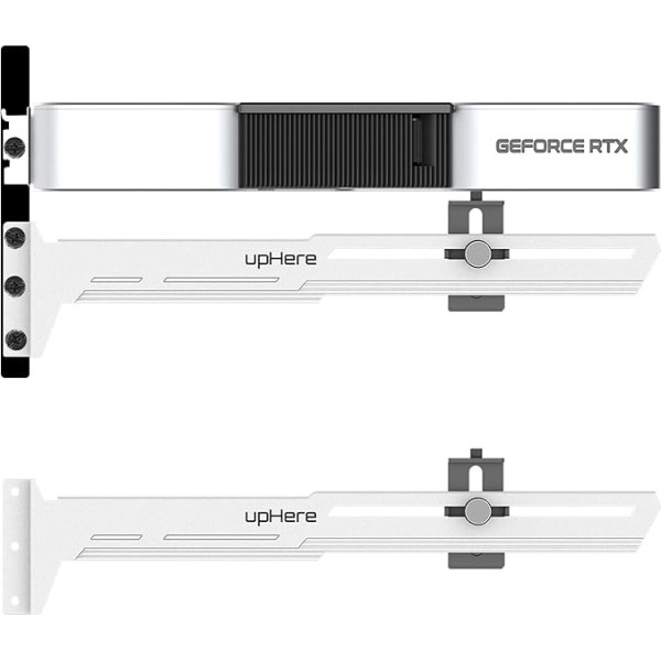 upHere GPU balts grafiskās kartes turētājs Regulējams atkarībā no grafiskās kartes, lai nodrošinātu stingrību videokartēm