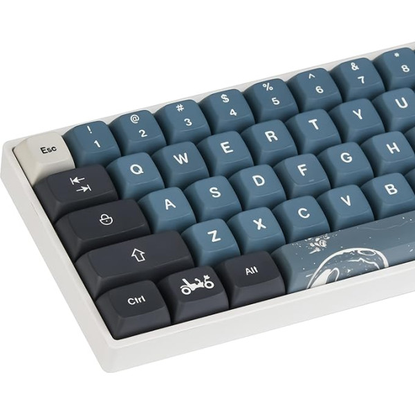 SOLIDEE 83 taustiņi Apollo PBT PBT Custom Keycaps, PBT taustiņu vāciņi XDA profiliem, priekš Cherry/Gateron MX Switch 60 Percent/68/GK61 spēļu mehāniskās tastatūras (Apollo)